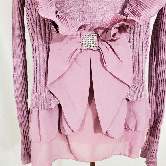 Pink Mauve Elizabethan Ruffle Brocade Shirt - Picture 3 of 8